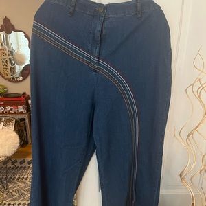 ModCloth Wide Leg Rainbow Jeans Plus Size NWT